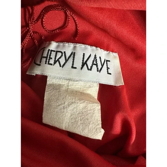 Cheryl Kaye Vintage Women's 16 Red Flapper Sleeveless‎ Tassels Fringe Dress USA - Picture 7 of 10